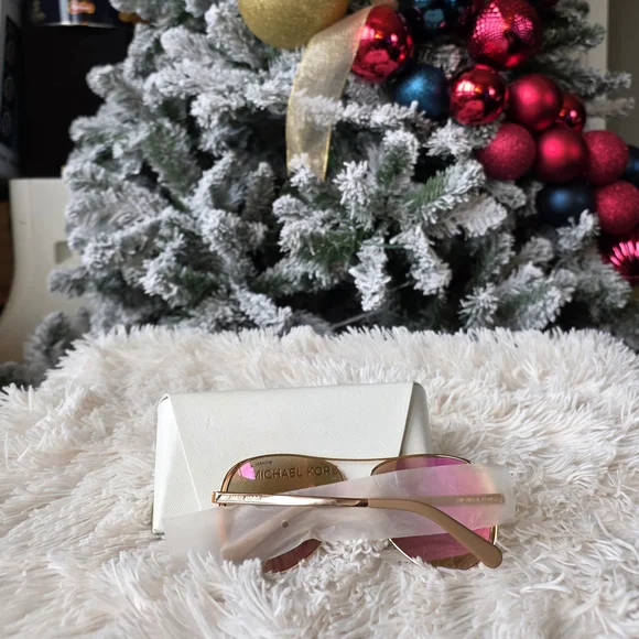 Michael Kors Gold Aviator Sunglasses with Case - Picture 3 of 5